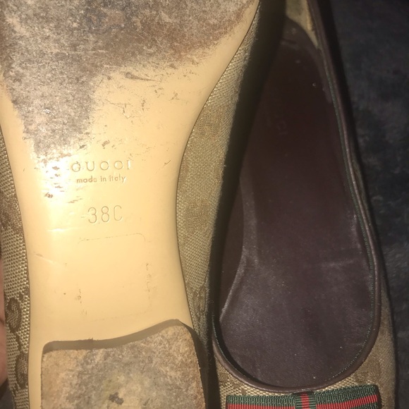 Auth Brown&Beige GG Mono Canvas Ballet Flat161837 - Picture 5 of 7